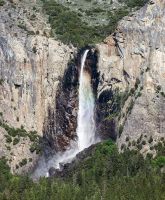 Bridalveil Fall, a prominent waterfall in Yosemite National Park